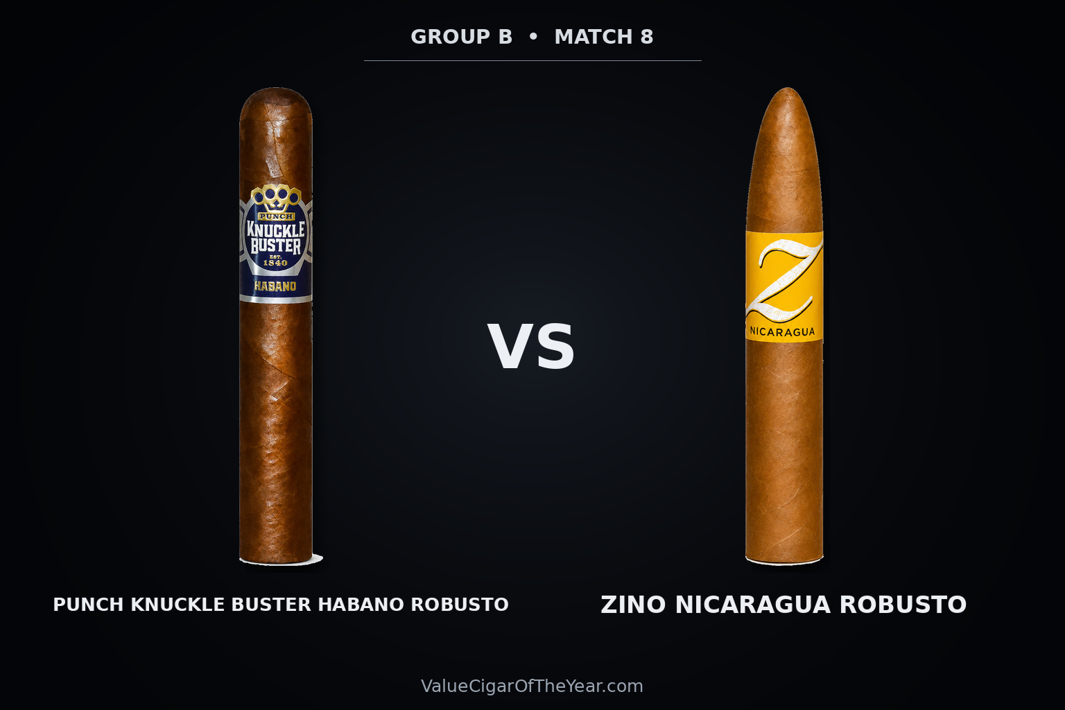 Match M8 recap — Punch Knuckle Buster Habano vs. Zino Nicaragua: Flavor Intensity Wins M8