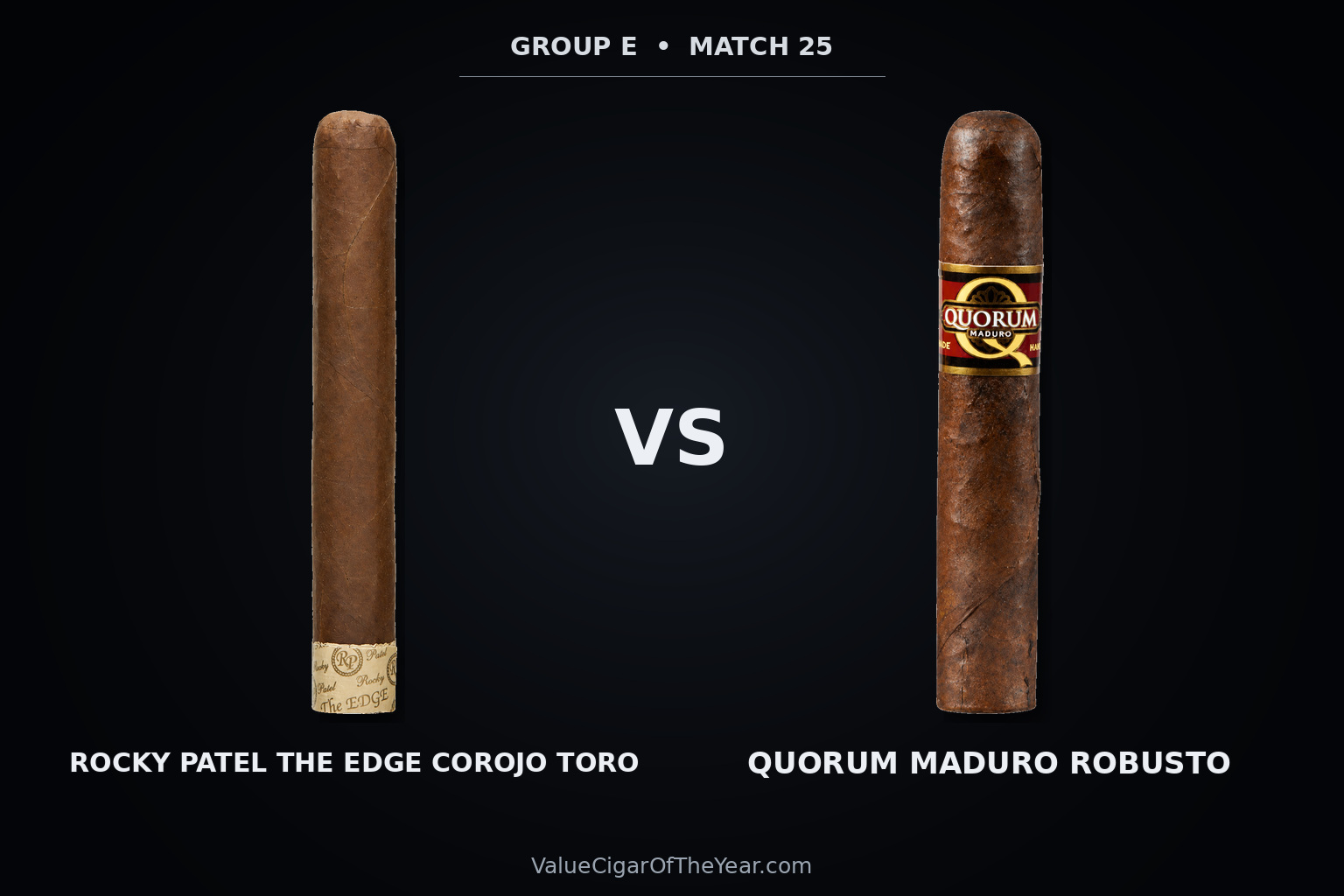 Match M25 recap — Rocky Patel The Edge vs. Quorum Maduro: Full-Bodied Depth Opens Group E