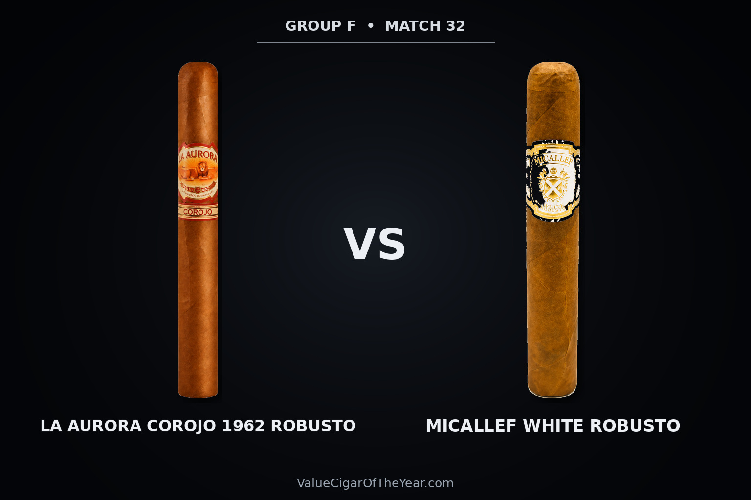 Match M32 recap — La Aurora Corojo 1962 vs. Micallef White: Churchill Progression Wins M32