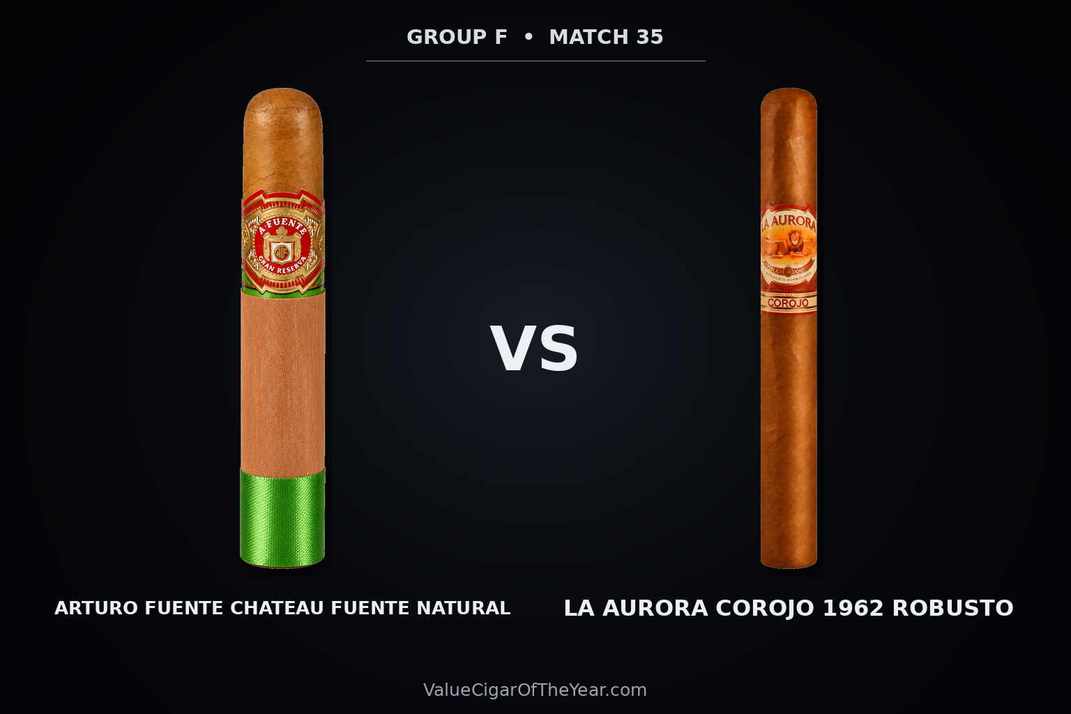 Match M35 recap — Chateau Fuente vs. La Aurora Corojo 1962: Group F Decided by Half a Point