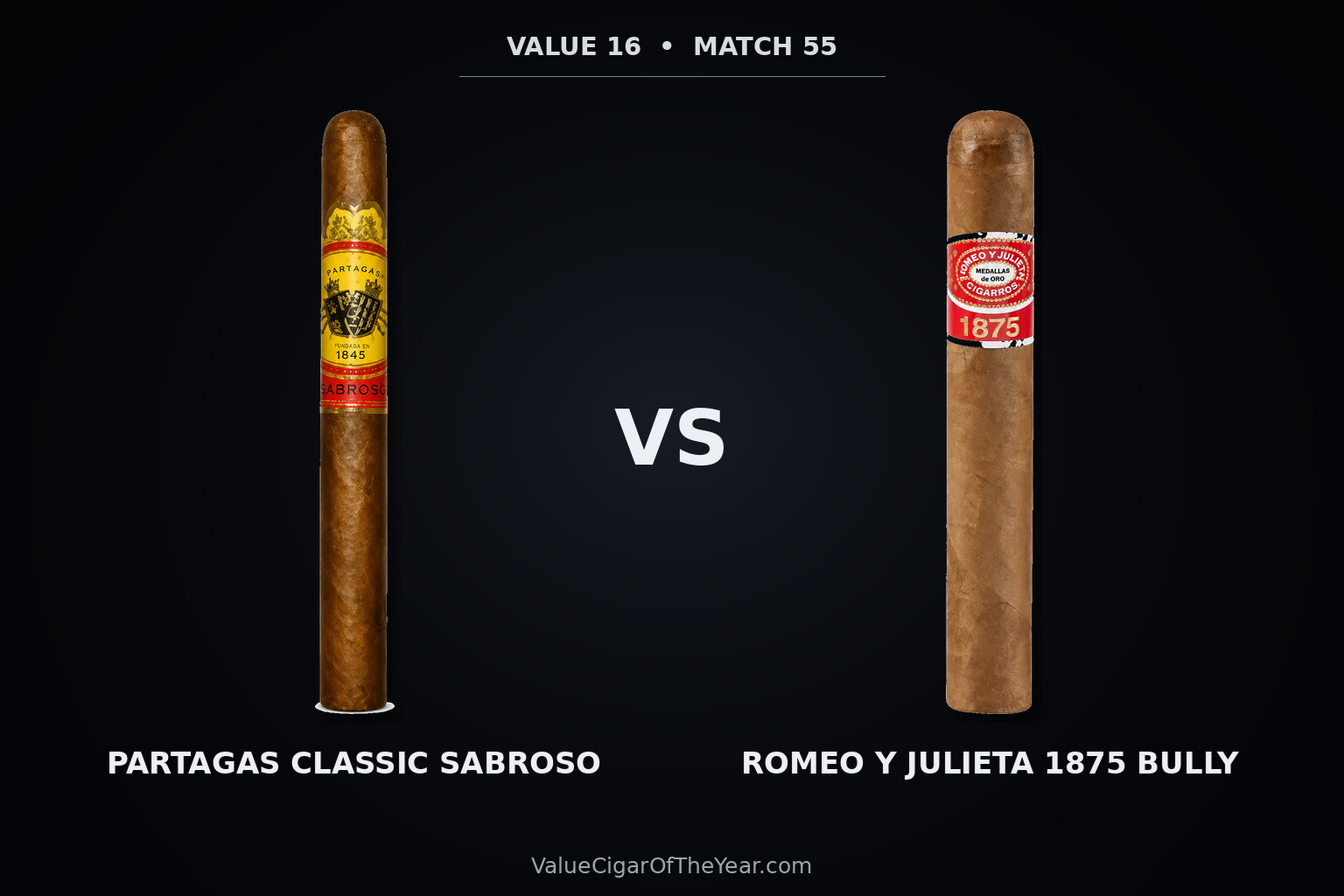 Match M55 recap — Partagas Sabroso vs. Romeo y Julieta 1875: The Value 16 Upset